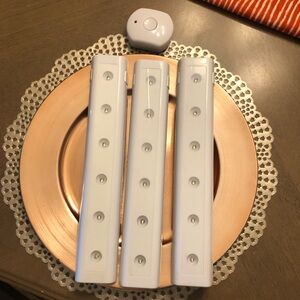 Set of 3 Under Cabinet Kitchen Closet Art Decor Lighting Lights With Remote
